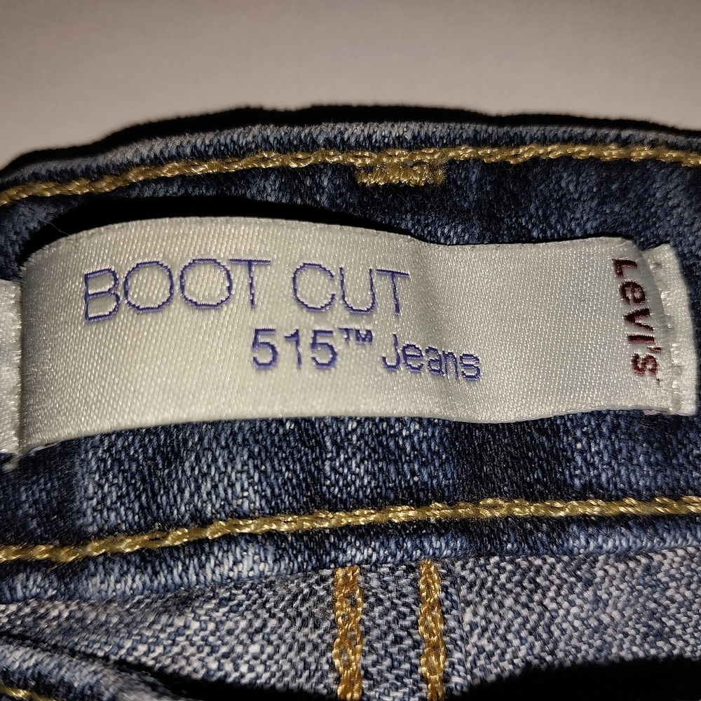 Levis 515 Boot Cut   Western  Straight Leg  Blue Denim Jeans Women's 12 P. - Picture 5 of 11